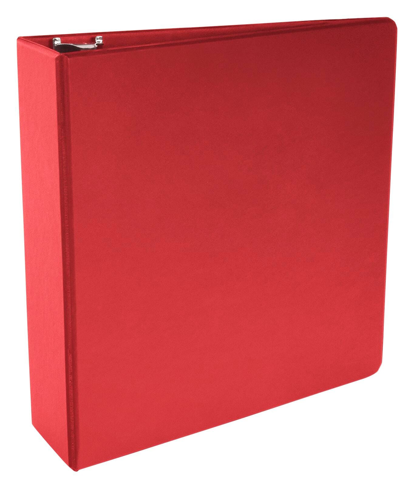 School Smart Round Ring Binder, Polypropylene, 3 Inches, Red 086379